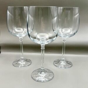 VTG Bohemia Crystal "Isabelle" Water Goblets - 7‎ 5/8" Faceted Stem Set of 3